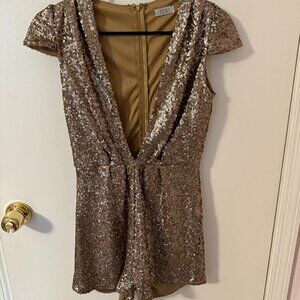 Tobi deep V sequin romper